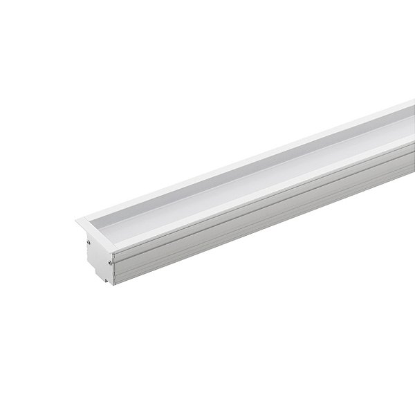 Perfil de embutir LED Archi recuado linear 1 metro IRC 93 2700K 23W/m 24V alumínio branco.