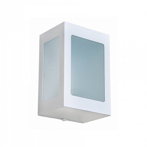 Arandela de Parede Gênova Quadrado 3 Vidros Externo 18x12,5x9cm Alumínio e Vidro Branco.