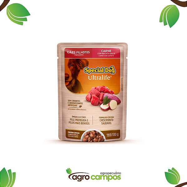 Special Dog Ultralife - Cães filhotes- Carne com batata doce (100g)
