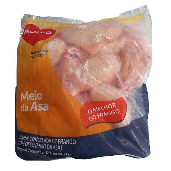 Tulipa/Meio de Asa (Peso variável de 1,2 kg a 1,6 Kg).   Preço Kg / R$ 22,50.         (Preço do Item baseado no peso máximo).