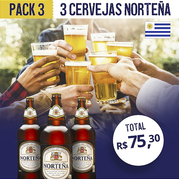 Kit 03 Cervejas Uruguaias Nortena 960ml