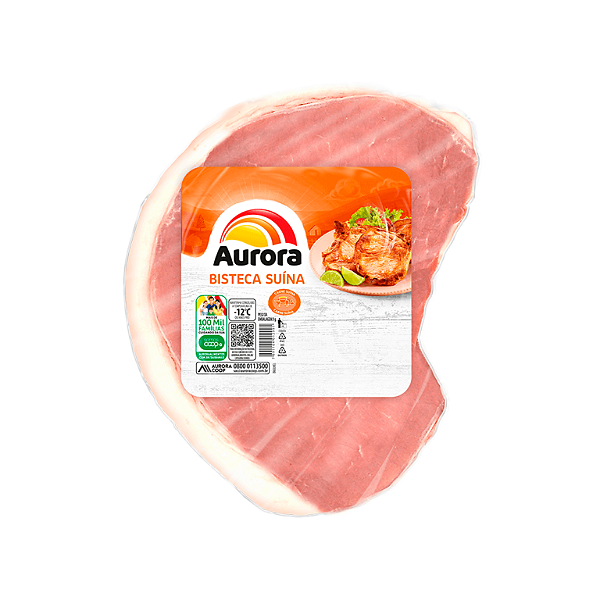 Bisteca Suina Aurora - C/Osso  (Peso Variável de 0,70 kg a 1,10 Kg).      Preço Kg / R$ 18,30.          (Preço do Item baseado no peso máximo).