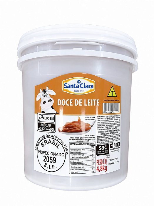 Doce de Leite Santa Clara Tradicional balde 4,8 kg