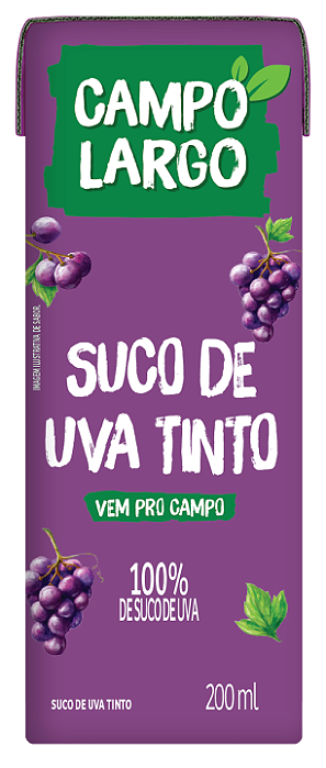 Suco de Uva Tinto Integral Campo Largo 200ml