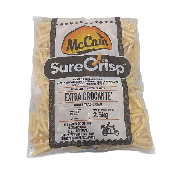 Batata Maccain 9mm Surecrisp - Pacote 2,5kg (Preço do Kg - R$ 16,50)