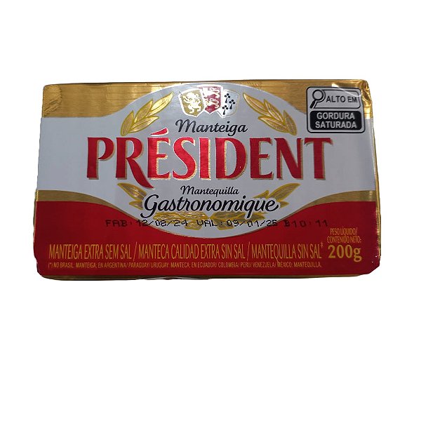 Manteiga Tablet S/ Sal President 200g