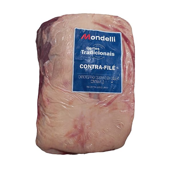 Contra Filé Mondelli Cortado ao Meio Resfriado (Peso variável 2,70 kg a 3,10 Kg).  Preço Kg / R$ 57,50.         (Preço do Item baseado no peso máximo).