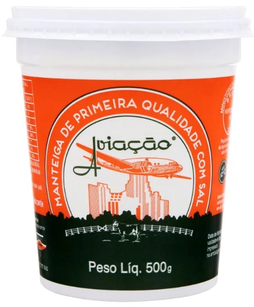 Manteiga Aviação C/Sal Pote 500g.