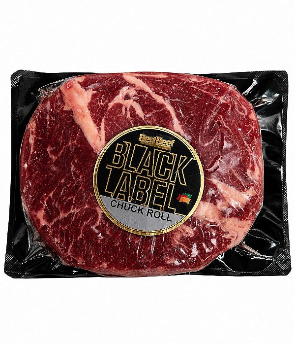Chuck Roll Steak Black Label Silva/BB - Congelado (Peso variável 0,50 kg a 0,55 Kg). Preço Kg / R$ 97,90. (Preço do Item baseado no peso máximo).
