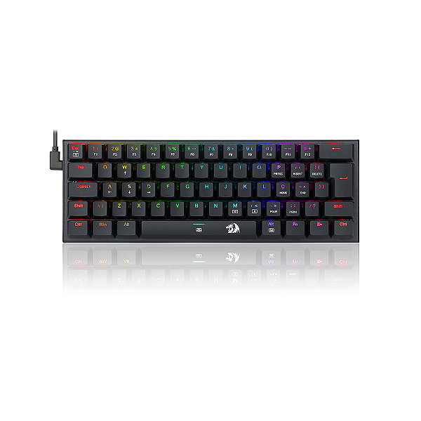 Teclado Gamer Redragon Anivia Preto Rgb Switch Marrom Abnt2