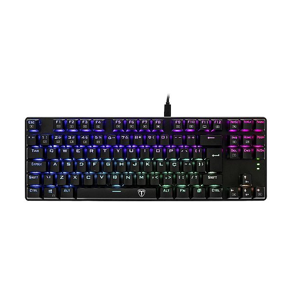 Teclado Mecânico Gamer T-Dagger Bora Rgb Abnt2 T-TGK315-Blue