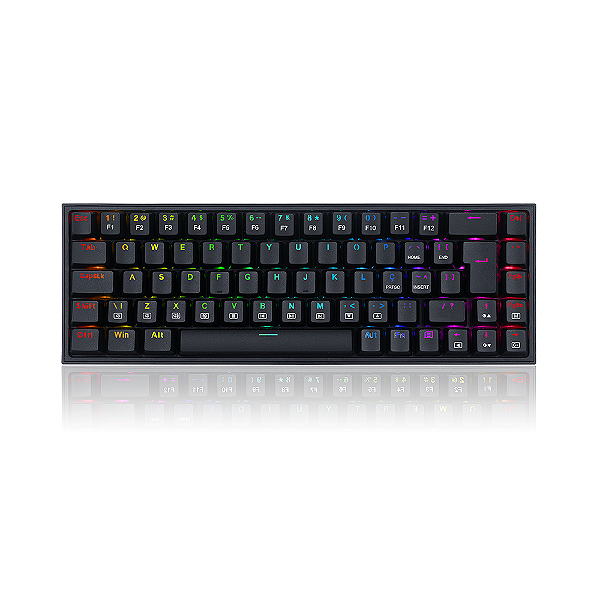 Teclado Mecânico Redragon Castor Preto Rgb Switch Azul Pt