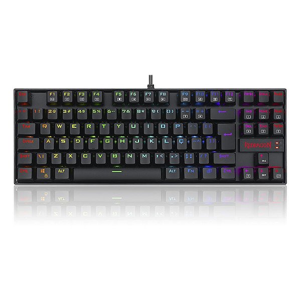 Teclado Mecânico Redragon Kumara Rgb Preto Abnt2 K552 Blue