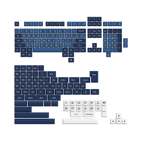 Keycaps Akko Ocean Star Abs Perfil Sal Kit Com 195 Unidades