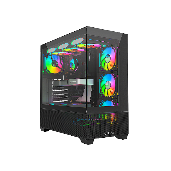 Gabinete Galax Saturno Dark Black M-Atx Frente Vidro Sem Fan