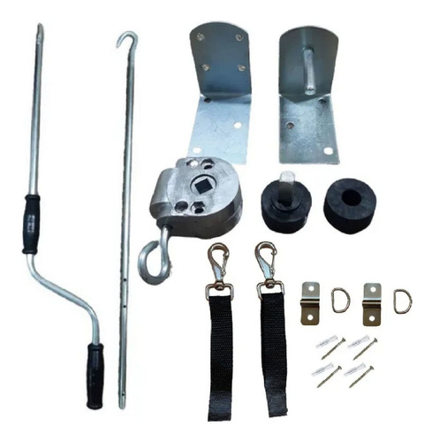 Kit Toldo Mancal Redutor Bucha Manivela Mosquetão/tira Pitão