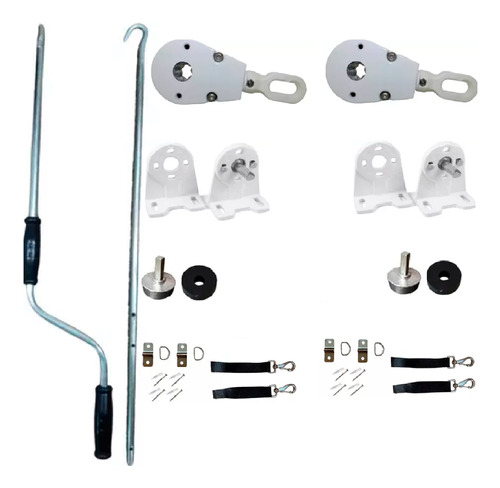 2 Kit Toldo Maquina Redutor + 1 Manivela Mancal Retratil 1.3