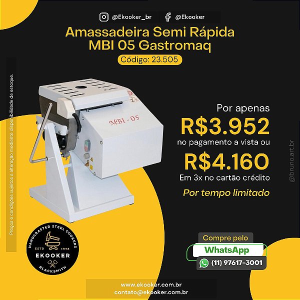 Amassadeira Semi Rápida MBI 05 Gastromaq