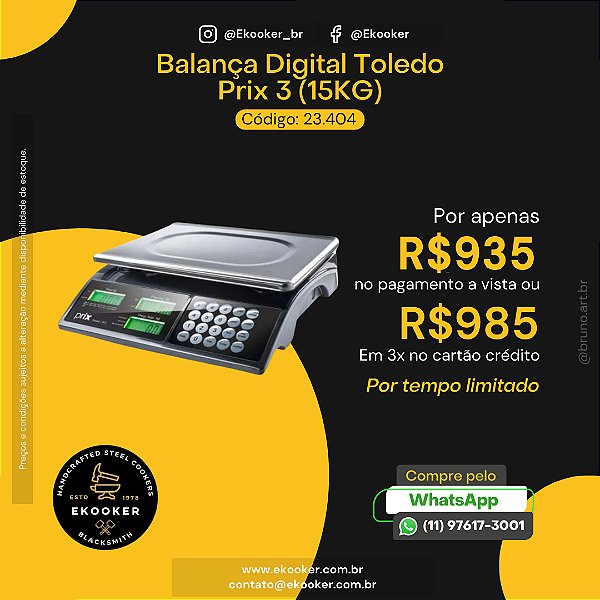 Balança Digital Toledo Prix 3 (15 Kg)