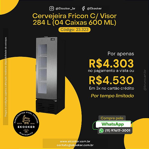 Cervejeira Fricon c/ visor 284L (4 caixas 600ml)