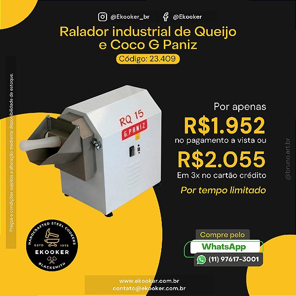 Ralador Industrial de Queijo e Coco G Paniz