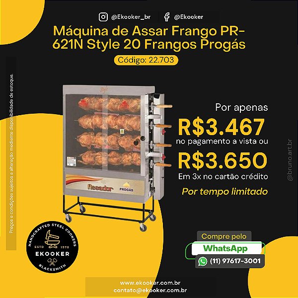 Máquina de Assar Frango PR-621N Style 20 Frangos