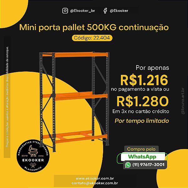 Mini Porta Pallet 500Kg. Continuação