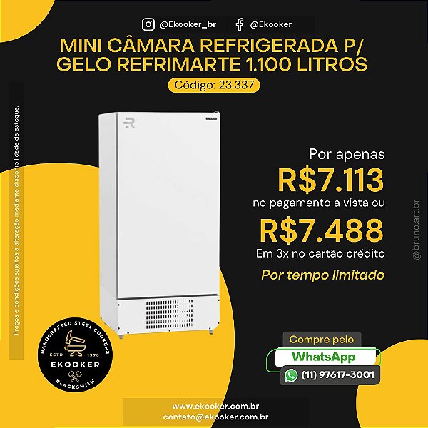 Mini Câmara Refrigerada para Gelo Refrimarte 1.100 Litros