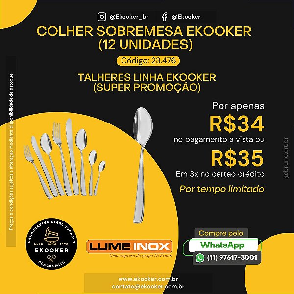 Colher Sobremesa EKOOKER (12 unidades) LumeInox