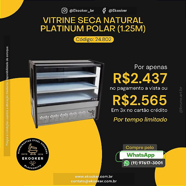 Vitrine Seca Natural Platinum Polar (1.25m)