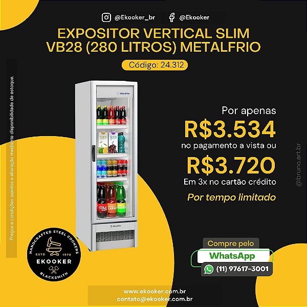 Expositor Vertical SLIM VB 28 (280 L) Metalfrio