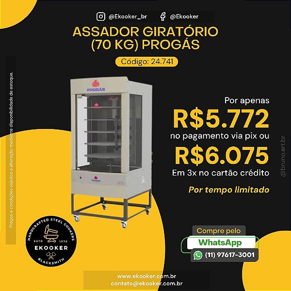 Assador giratório 70 Kg - Progás