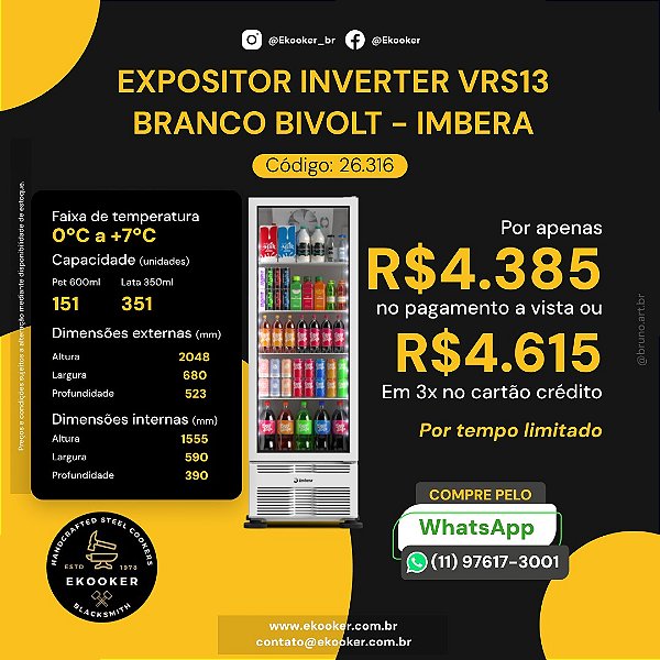 Expositor Inverter VRS13 Branco Bivolt - IMBERA