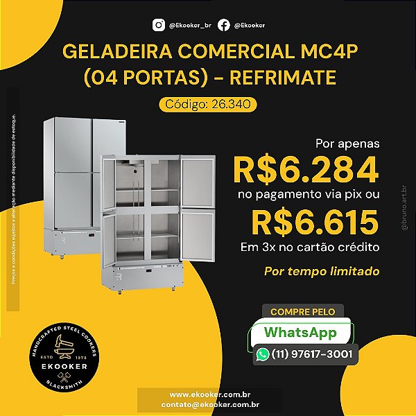 Geladeira Comercial 4 portas - Refrimate