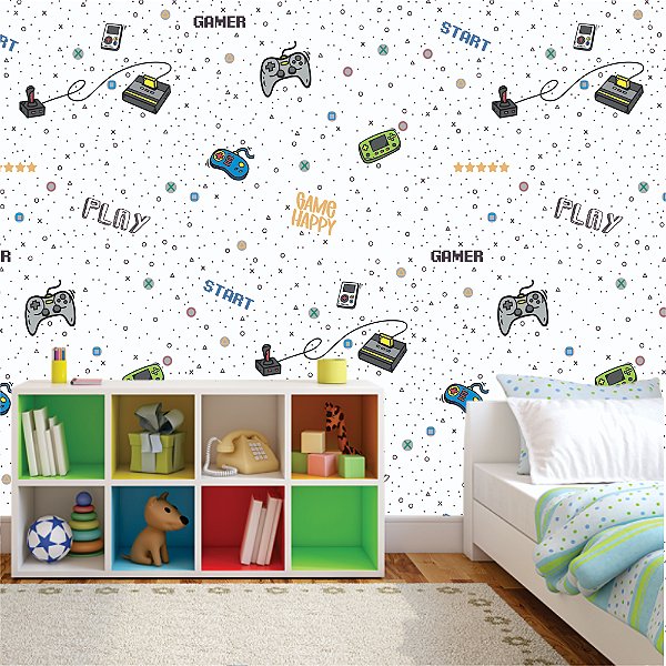 Papel de Parede - Vídeo game, gamerboy e controles com fundo branco