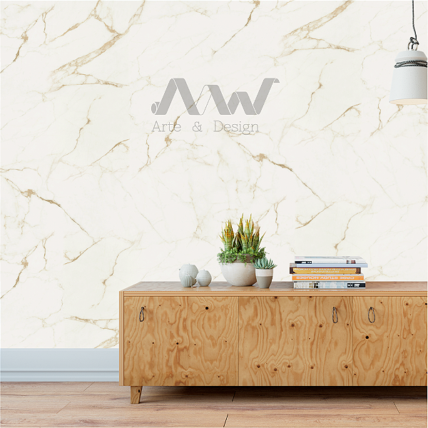 Papel de parede - Mármore Bianco Oro