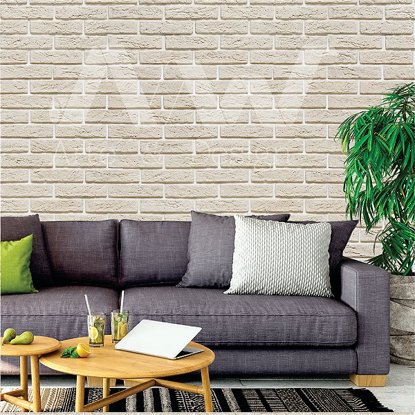 Papel de Parede - Tijolinho tons de areia