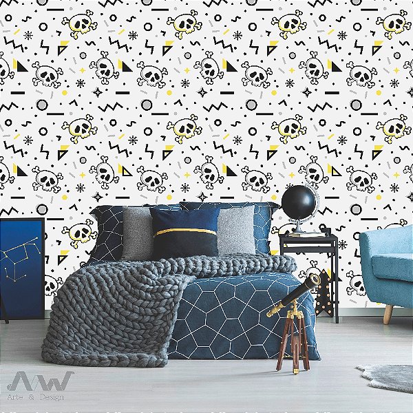 Papel de parede Adesivo- caveiras pattern