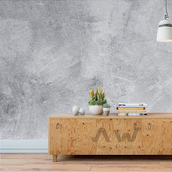 Papel de parede - Cimento queimado em tom escuro