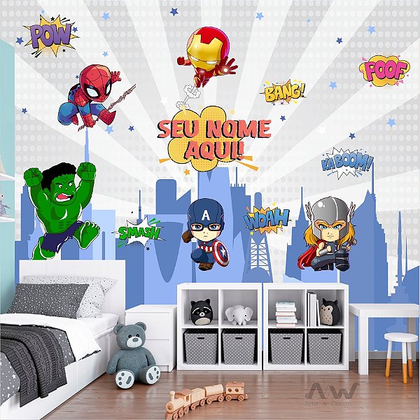 Papel de parede Adesivo - Vingadores Kids
