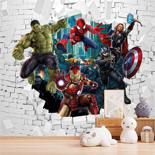 Papel de parede Adesivo - Herois saindo da parede