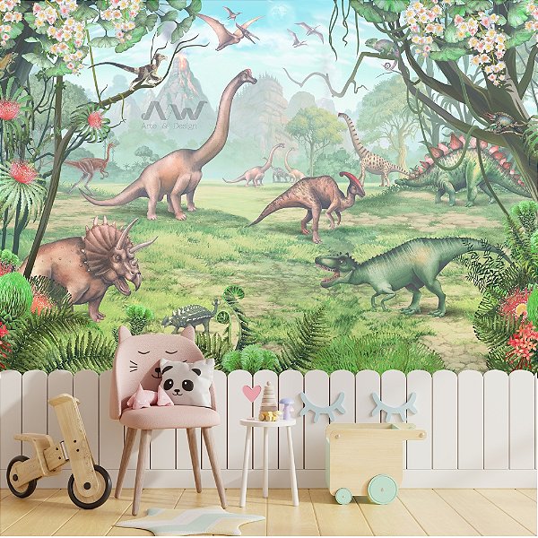 Papel de parede Adesivo - Dinossauros