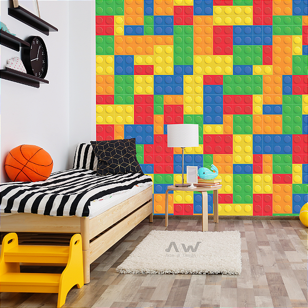 Papel de parede Adesivo - Legos Coloridos
