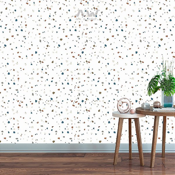 Papel de Parede Adesivo -  Granilite de Tons Azul com Vinho