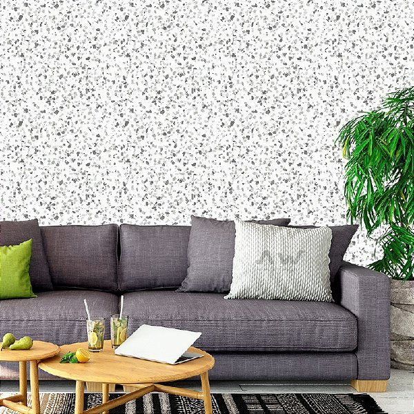 Papel de Parede Adesivo -  Granilite de Tons Cinza