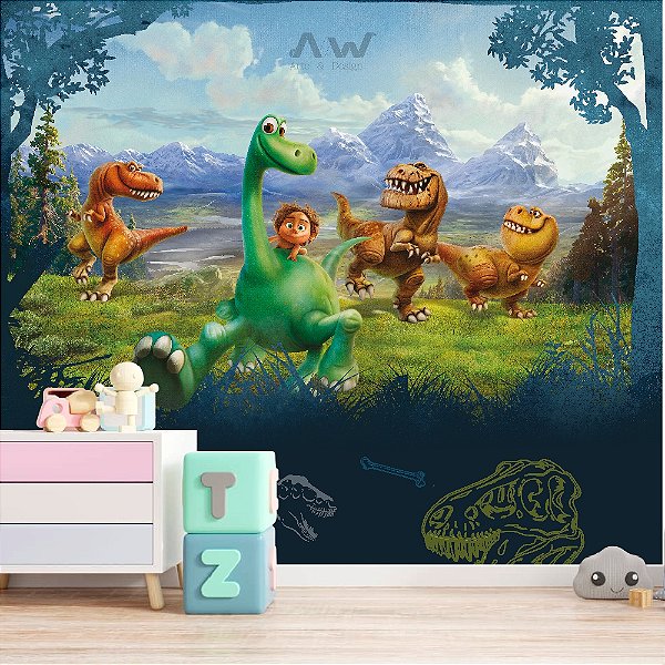 Papel de Parede Adesivo - Dinossauros Desenho 3D