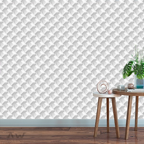 Papel de Parede Adesivo - Blocos 3D Ondulado