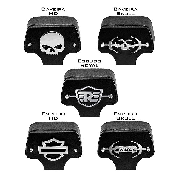 Emblema (Brasão de Metal) para Sissy Bars Skull Custom