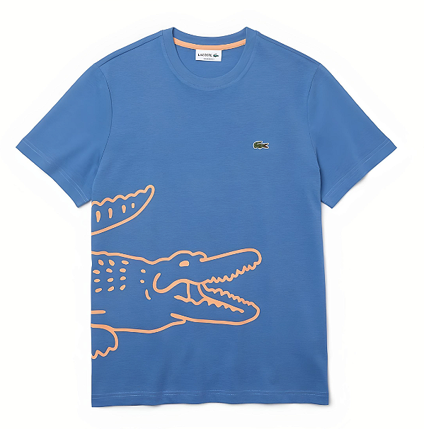 Camiseta Lacoste Silk Blue Crocodillo