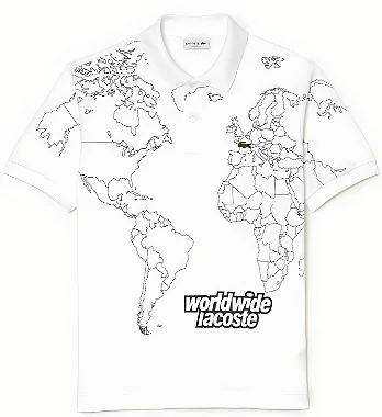 Polo Lacoste Edição World Wide Mapa Original